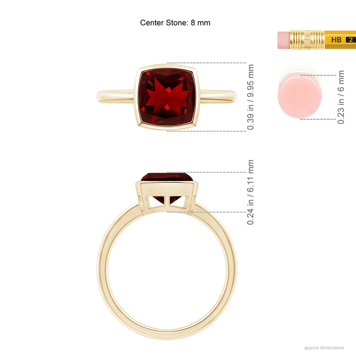 AAAA - Garnet / 2.5 CT / 14 KT Yellow Gold