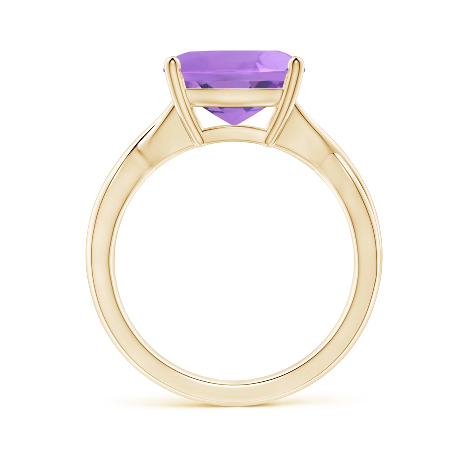 10mm A Claw-Set Cushion Amethyst Solitaire Engagement Ring in Yellow Gold side 199