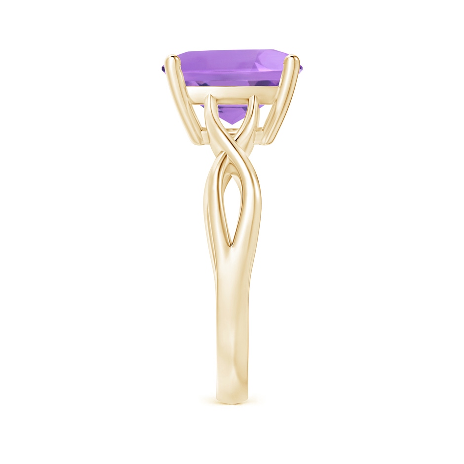 10mm A Claw-Set Cushion Amethyst Solitaire Engagement Ring in Yellow Gold side 299