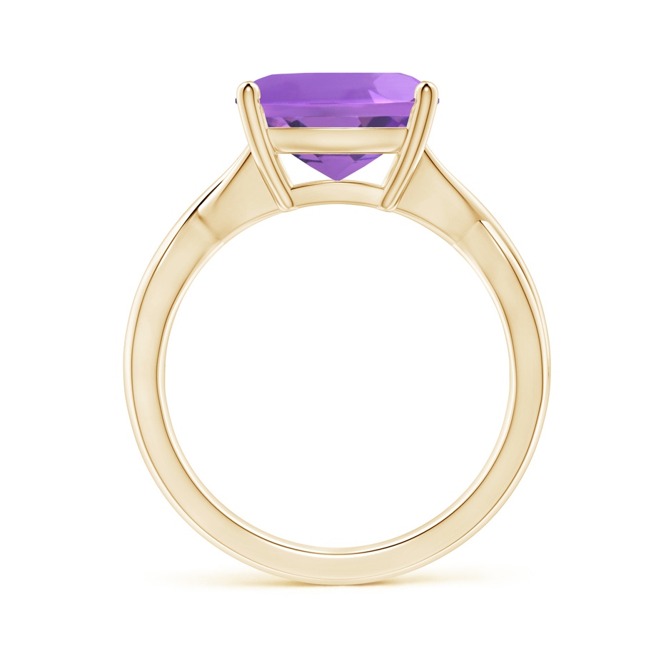10mm AA Claw-Set Cushion Amethyst Solitaire Engagement Ring in 18K Yellow Gold side 199