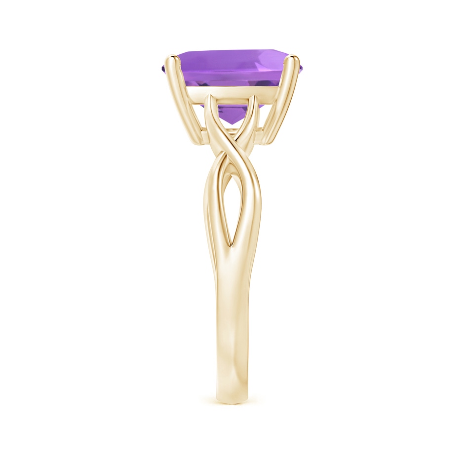 10mm AA Claw-Set Cushion Amethyst Solitaire Engagement Ring in 18K Yellow Gold side 299