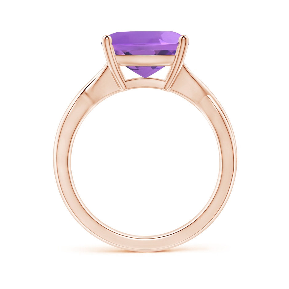 10mm AA Claw-Set Cushion Amethyst Solitaire Engagement Ring in Rose Gold side 199