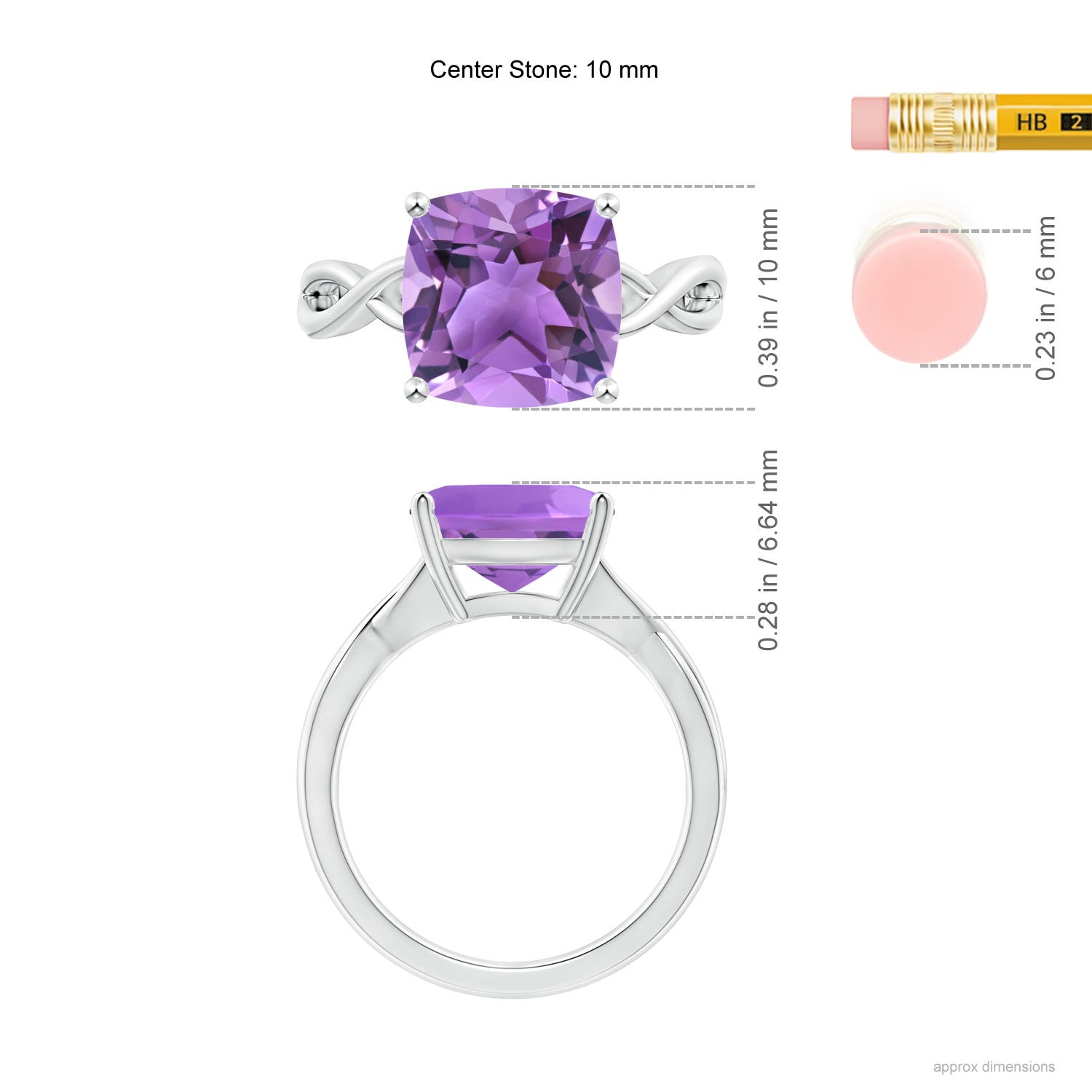 AA - Amethyst / 3.65 CT / 14 KT White Gold