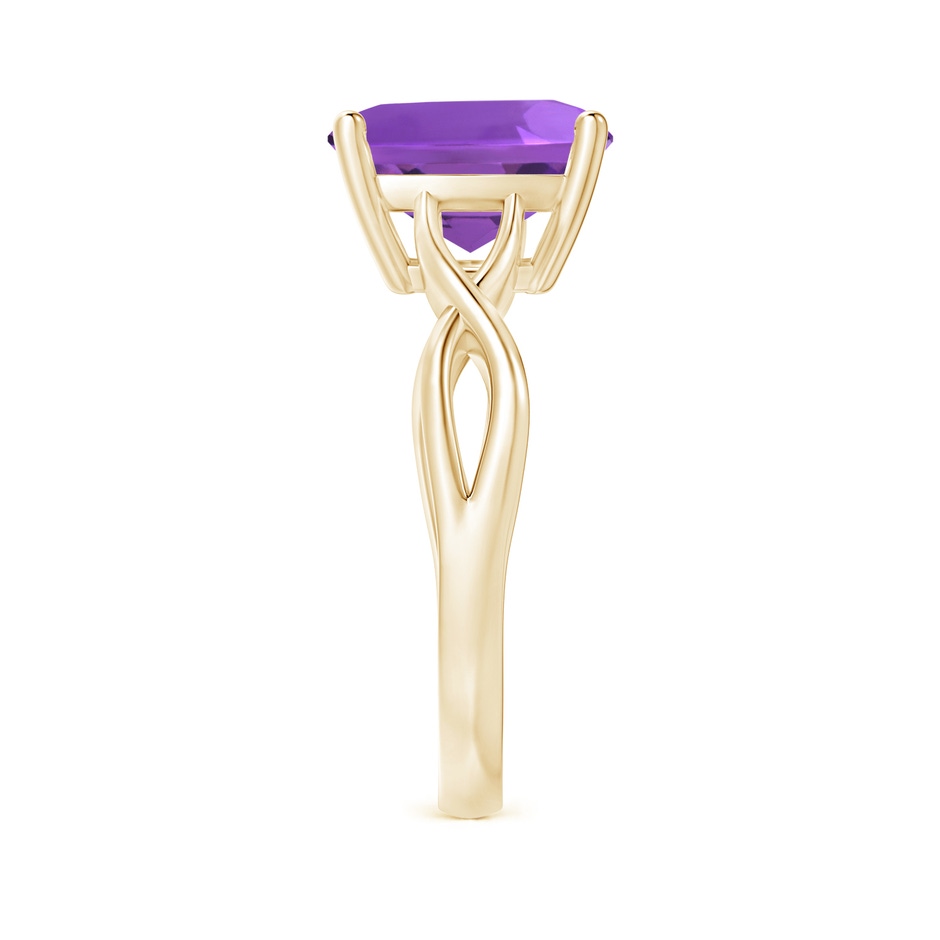 10mm AAA Claw-Set Cushion Amethyst Solitaire Engagement Ring in 18K Yellow Gold side 299