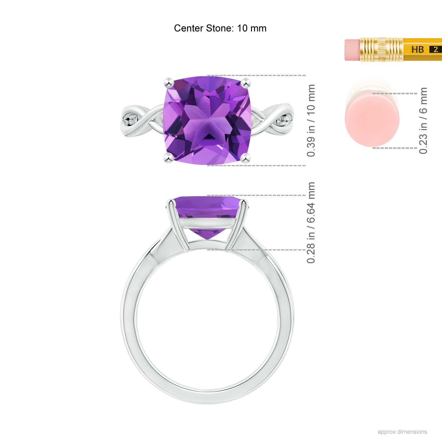 AAA - Amethyst / 3.65 CT / 14 KT White Gold