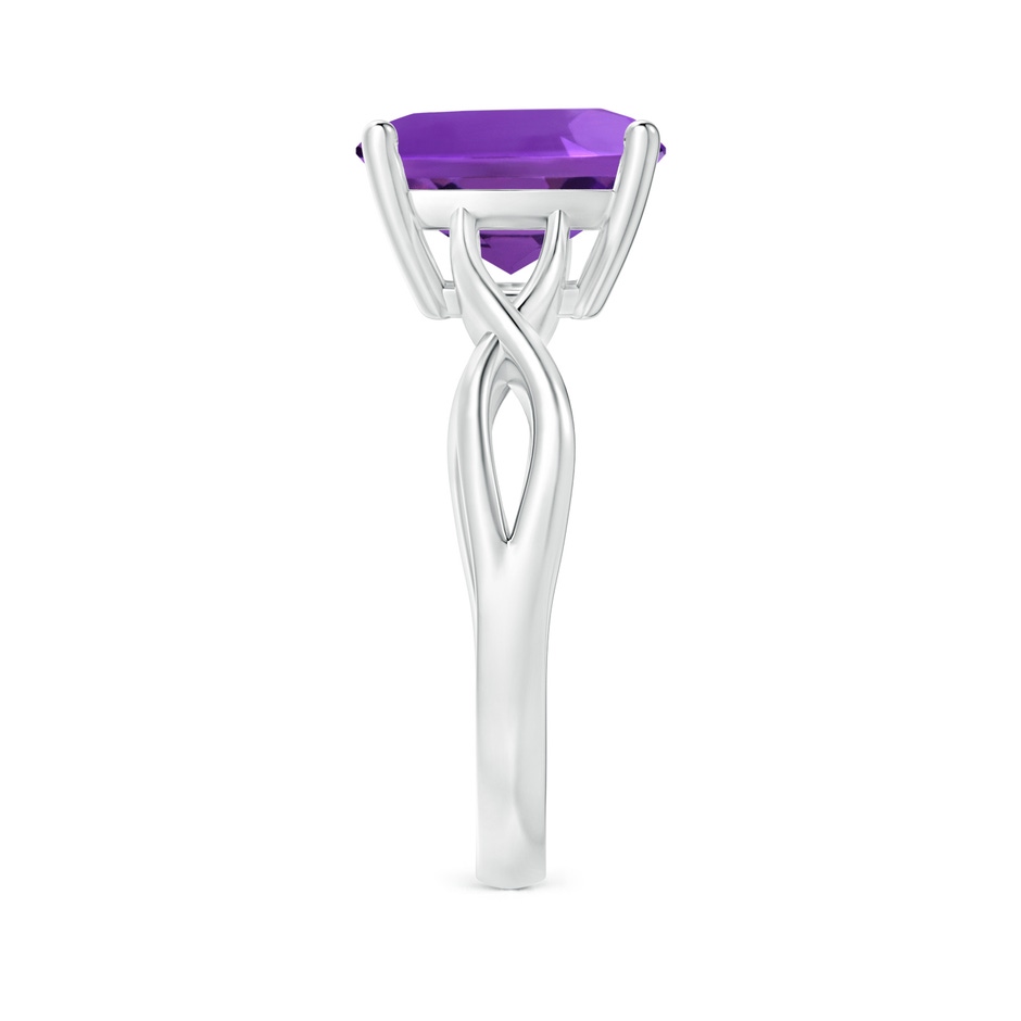10mm AAAA Claw-Set Cushion Amethyst Solitaire Engagement Ring in P950 Platinum side 299