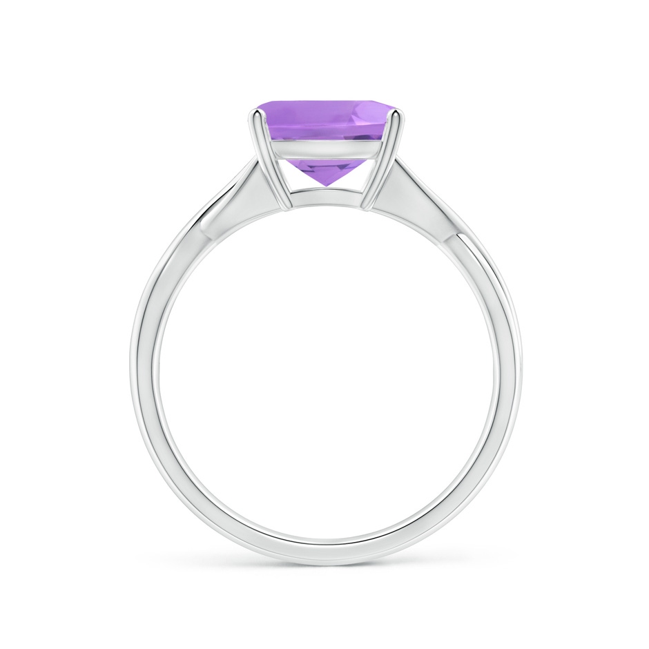 8mm A Claw-Set Cushion Amethyst Solitaire Engagement Ring in P950 Platinum side 199