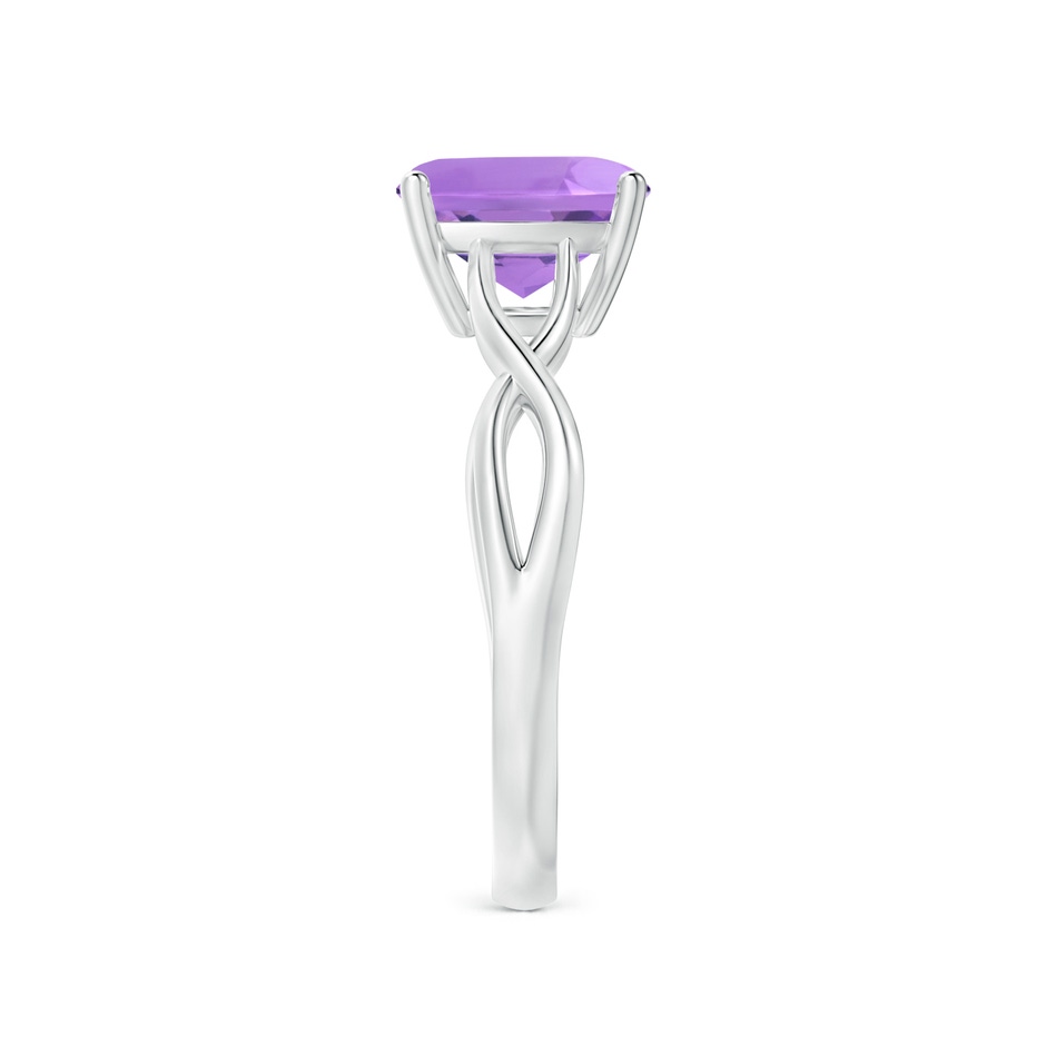 8mm A Claw-Set Cushion Amethyst Solitaire Engagement Ring in P950 Platinum side 299