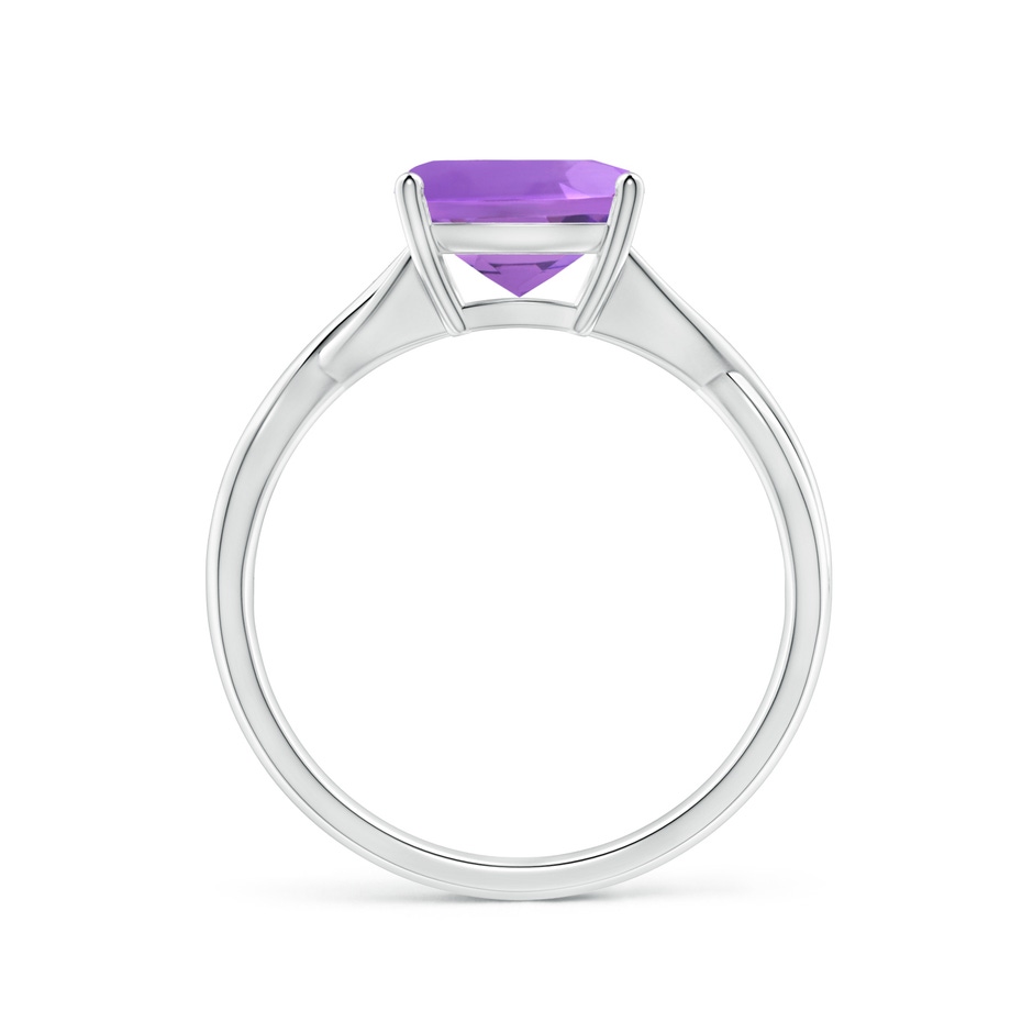 8mm AA Claw-Set Cushion Amethyst Solitaire Engagement Ring in P950 Platinum side 199