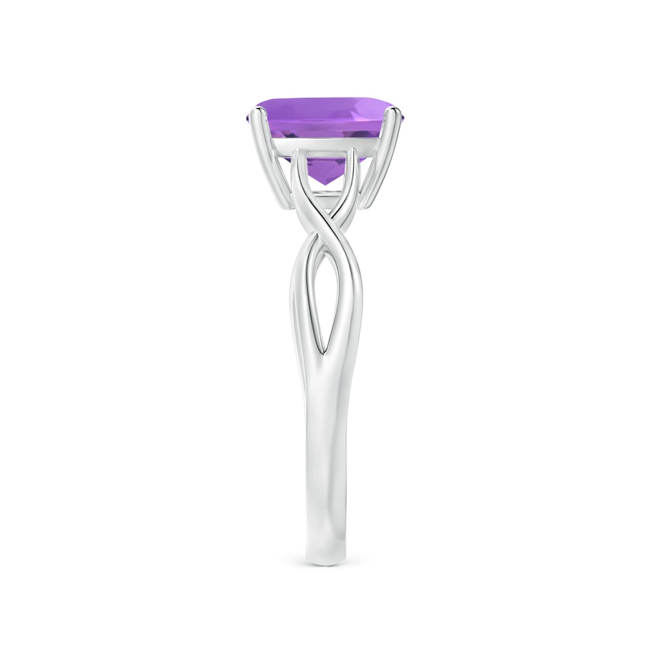 8mm AA Claw-Set Cushion Amethyst Solitaire Engagement Ring in P950 Platinum side 299