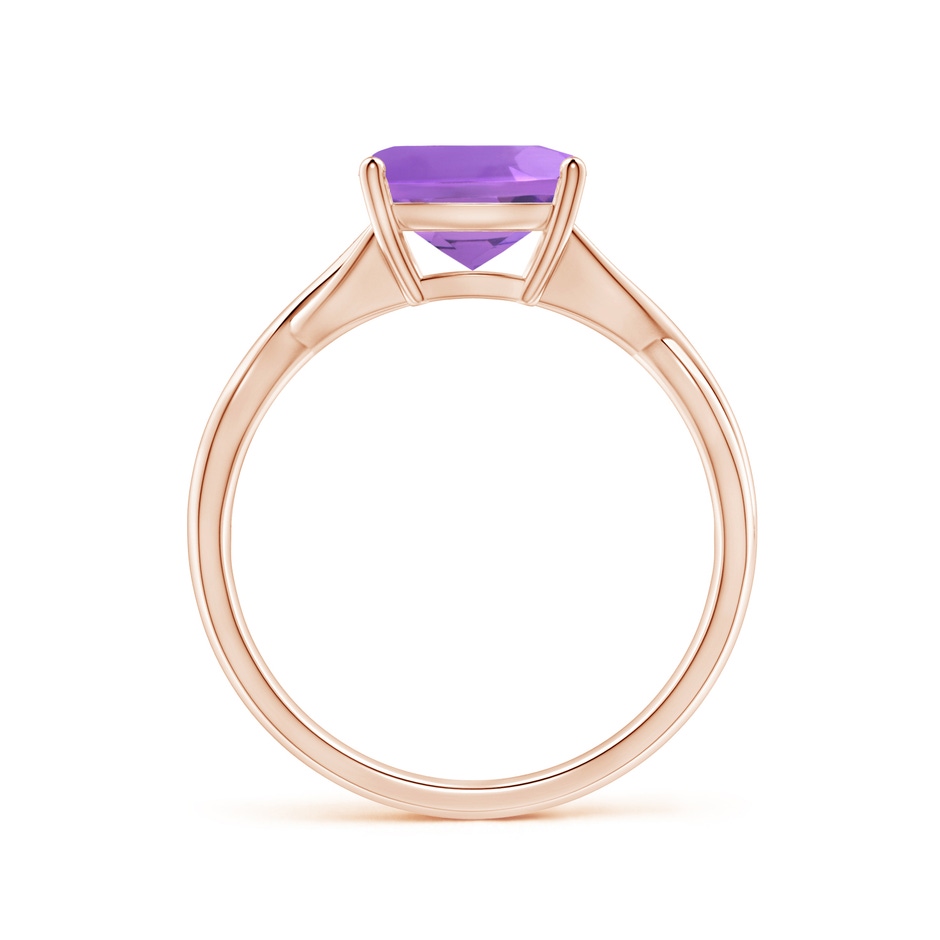 8mm AA Claw-Set Cushion Amethyst Solitaire Engagement Ring in Rose Gold side 199