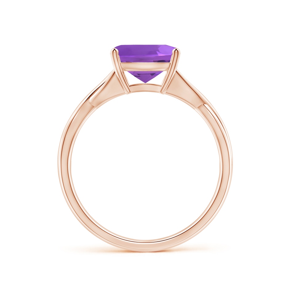 8mm AAA Claw-Set Cushion Amethyst Solitaire Engagement Ring in Rose Gold side 199