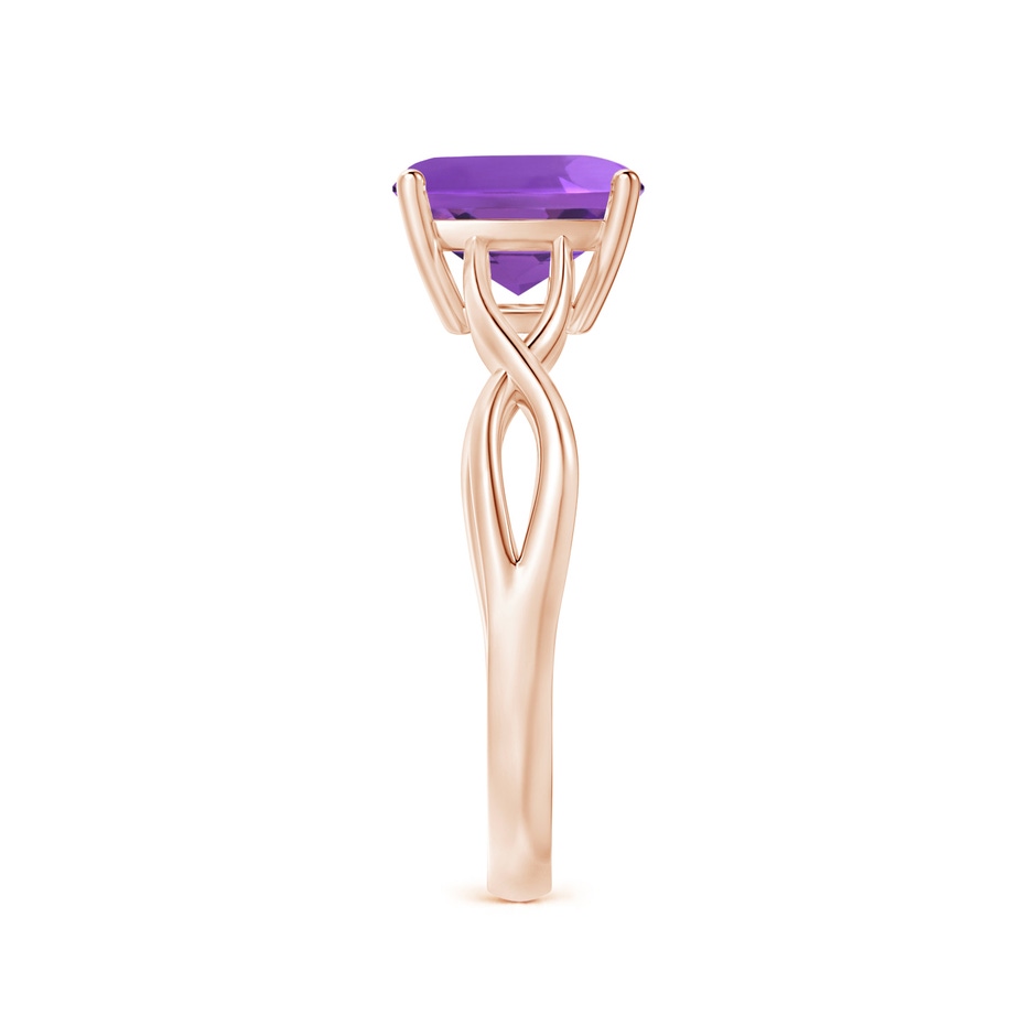 8mm AAA Claw-Set Cushion Amethyst Solitaire Engagement Ring in Rose Gold side 299