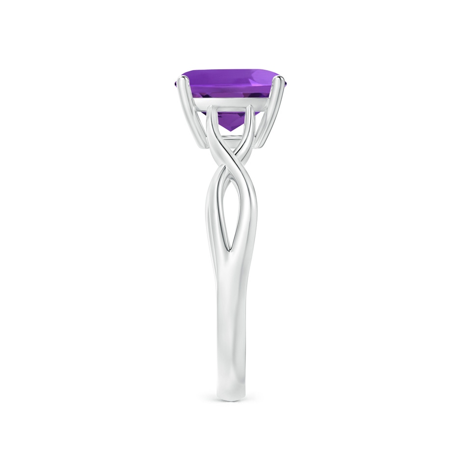 8mm AAAA Claw-Set Cushion Amethyst Solitaire Engagement Ring in P950 Platinum side 299