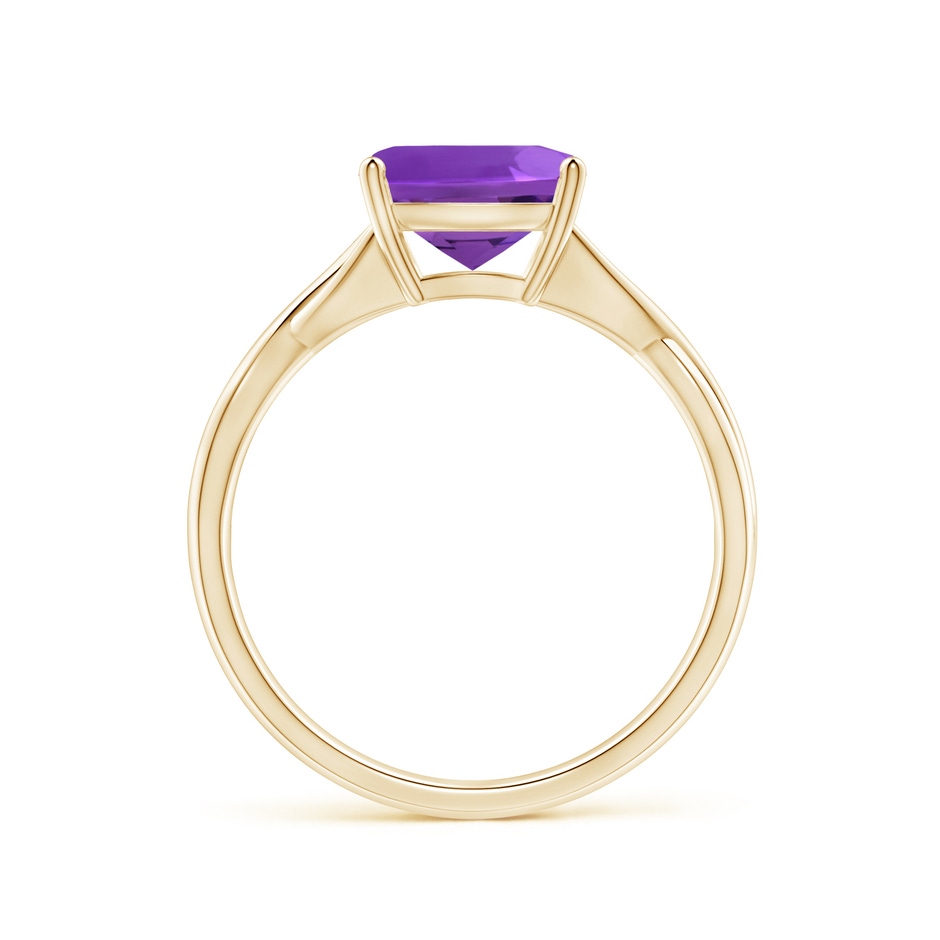 8mm AAAA Claw-Set Cushion Amethyst Solitaire Engagement Ring in Yellow Gold side 199
