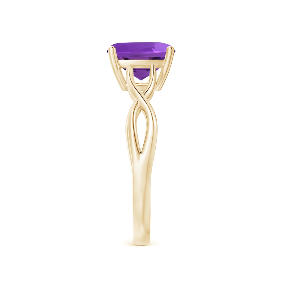 8mm AAAA Claw-Set Cushion Amethyst Solitaire Engagement Ring in Yellow Gold side 299