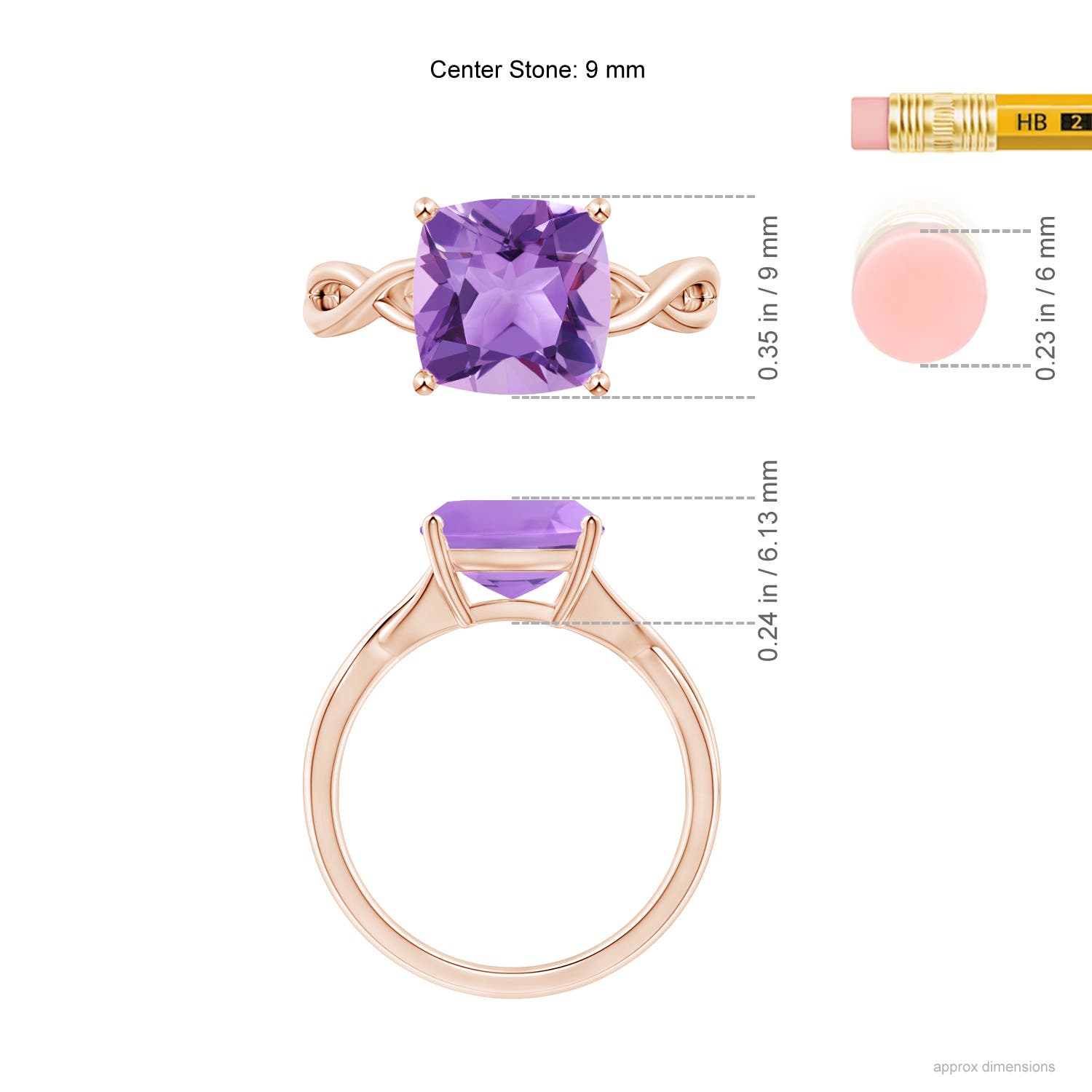 A - Amethyst / 3.1 CT / 14 KT Rose Gold