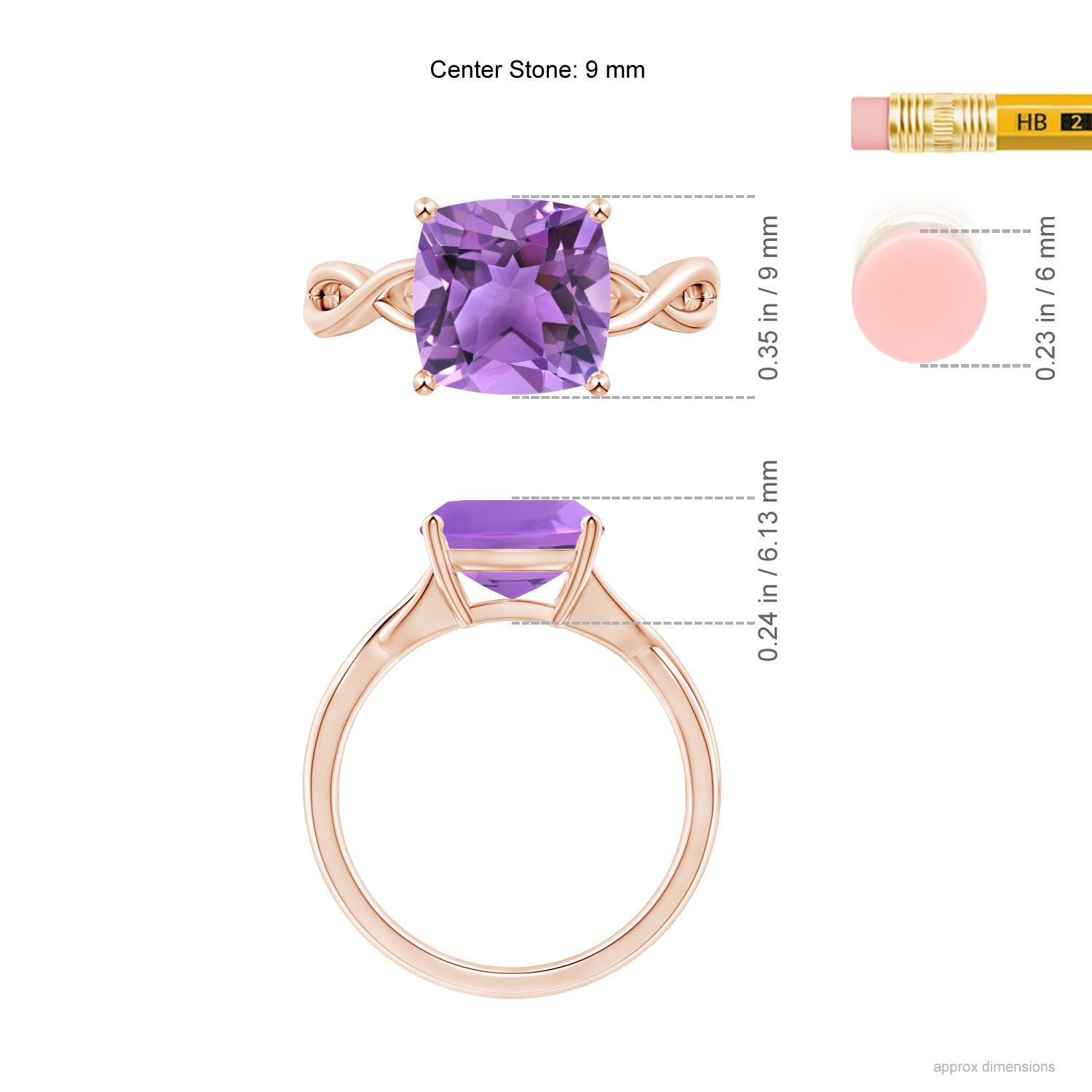 AA - Amethyst / 3.1 CT / 14 KT Rose Gold