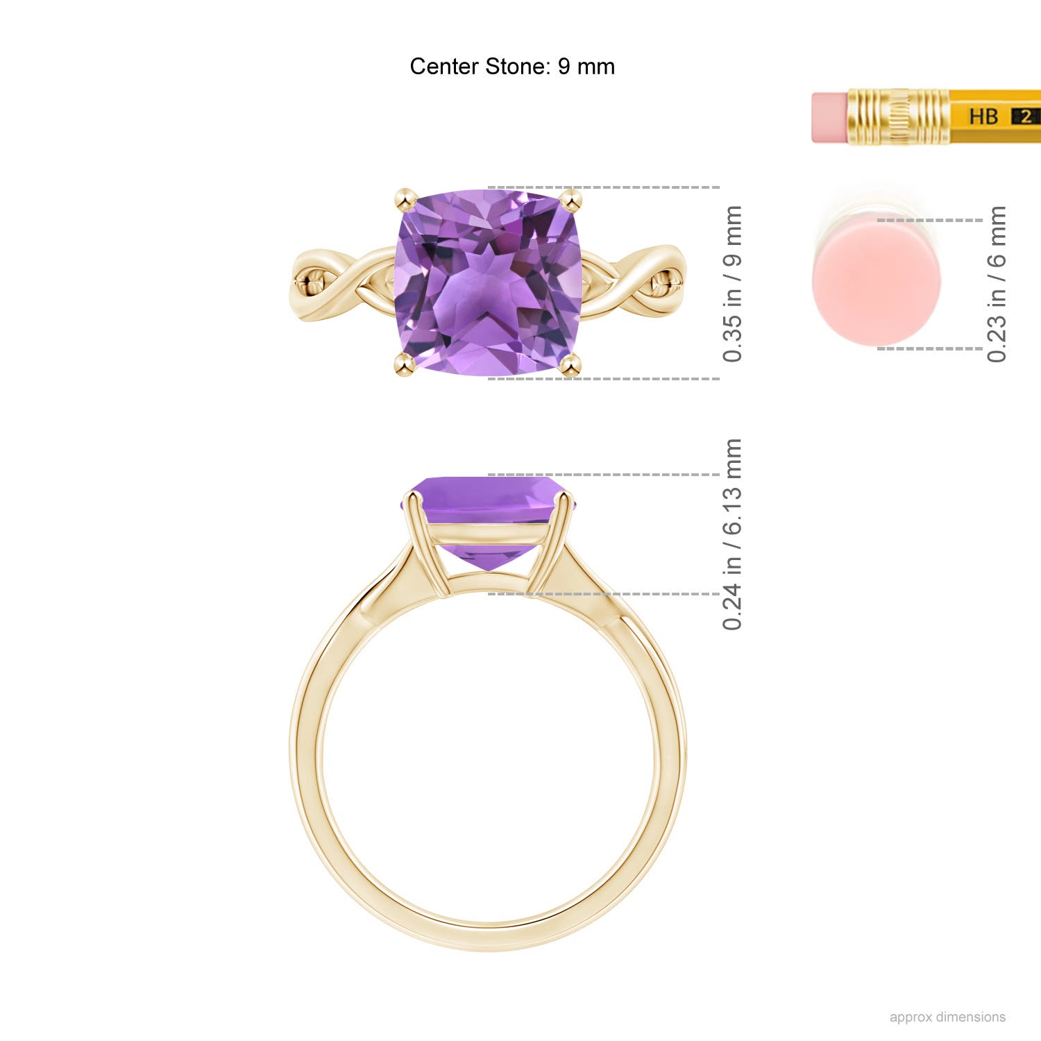 AA - Amethyst / 3.1 CT / 14 KT Yellow Gold