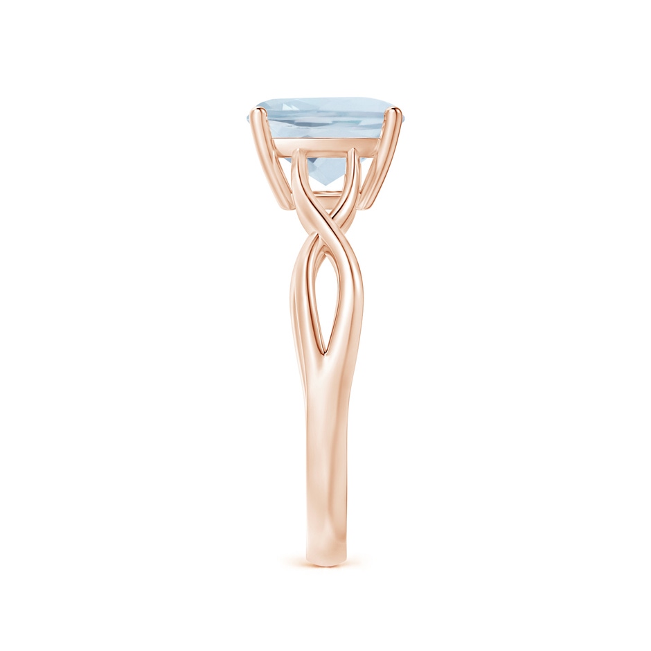8mm A Claw-Set Cushion Aquamarine Solitaire Engagement Ring in Rose Gold side 299