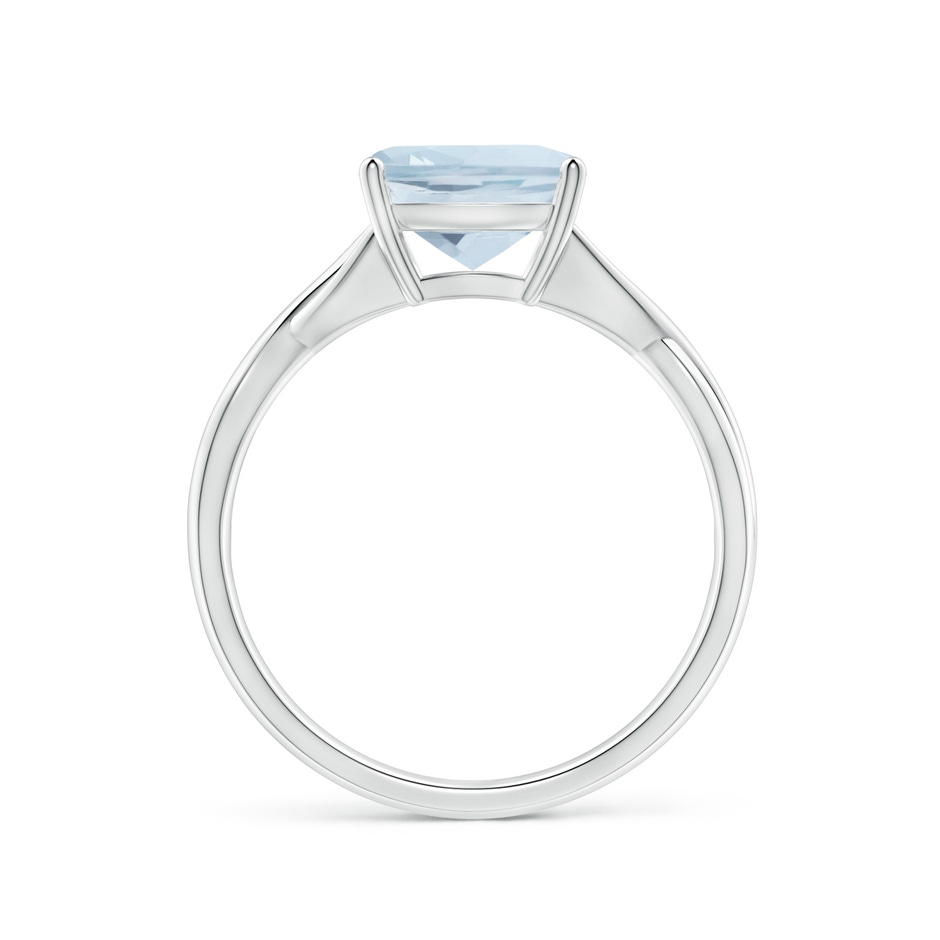8mm A Claw-Set Cushion Aquamarine Solitaire Engagement Ring in White Gold side 199