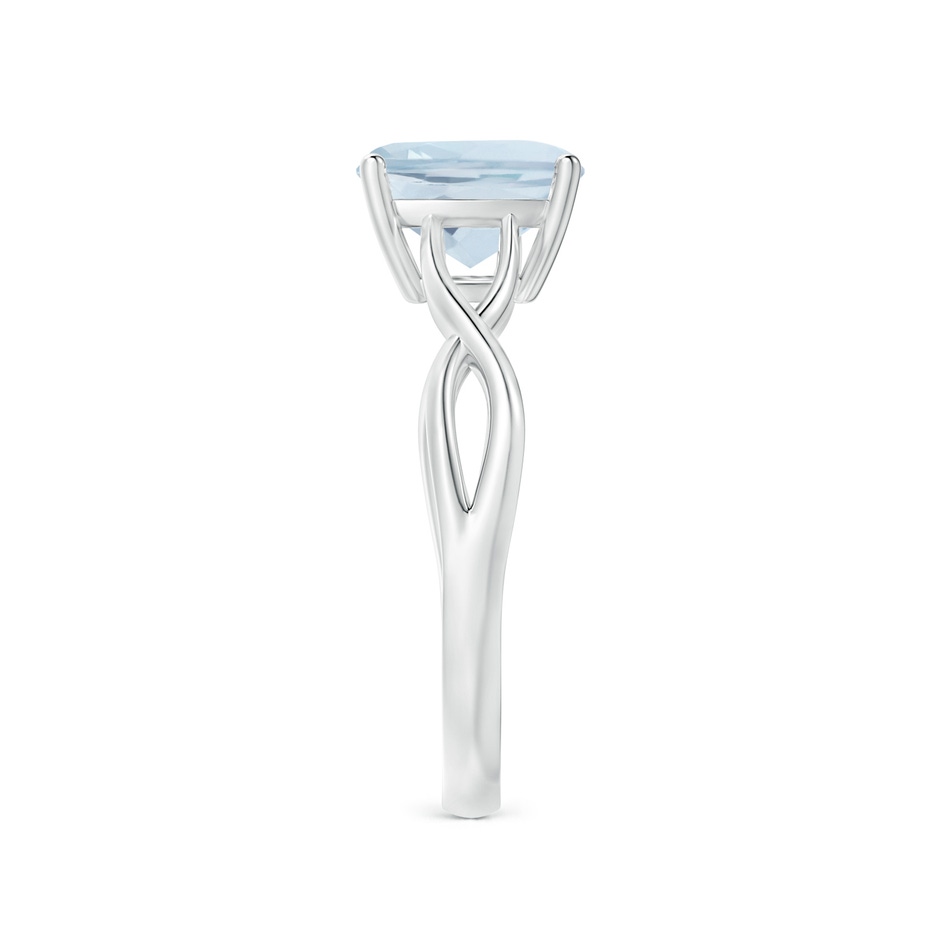 8mm A Claw-Set Cushion Aquamarine Solitaire Engagement Ring in White Gold side 299