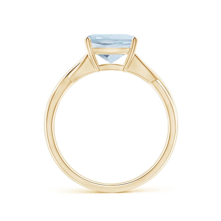 8mm A Claw-Set Cushion Aquamarine Solitaire Engagement Ring in Yellow Gold side 199