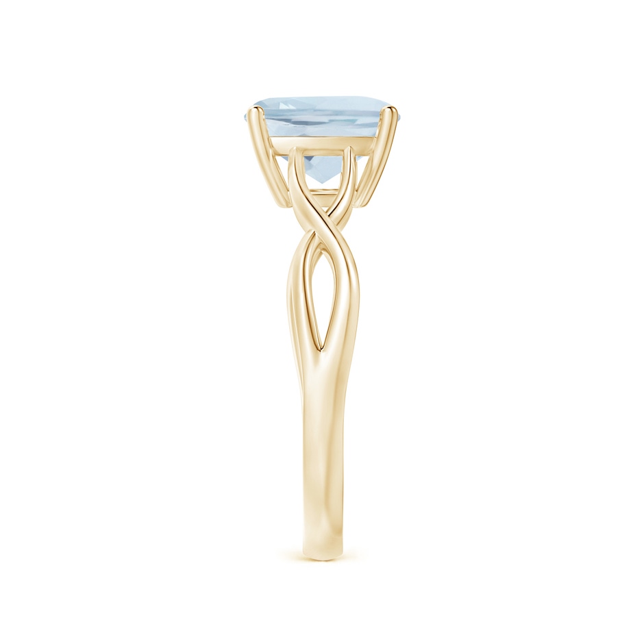 8mm A Claw-Set Cushion Aquamarine Solitaire Engagement Ring in Yellow Gold side 299