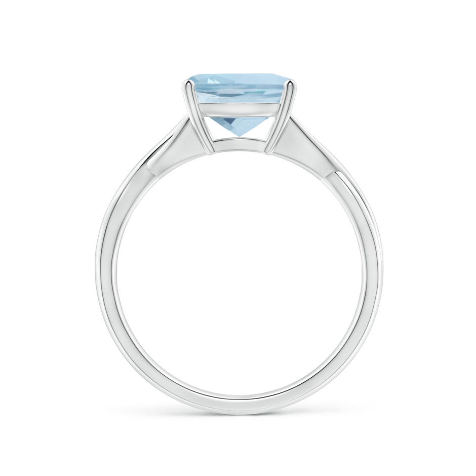 8mm AA Claw-Set Cushion Aquamarine Solitaire Engagement Ring in P950 Platinum side 199