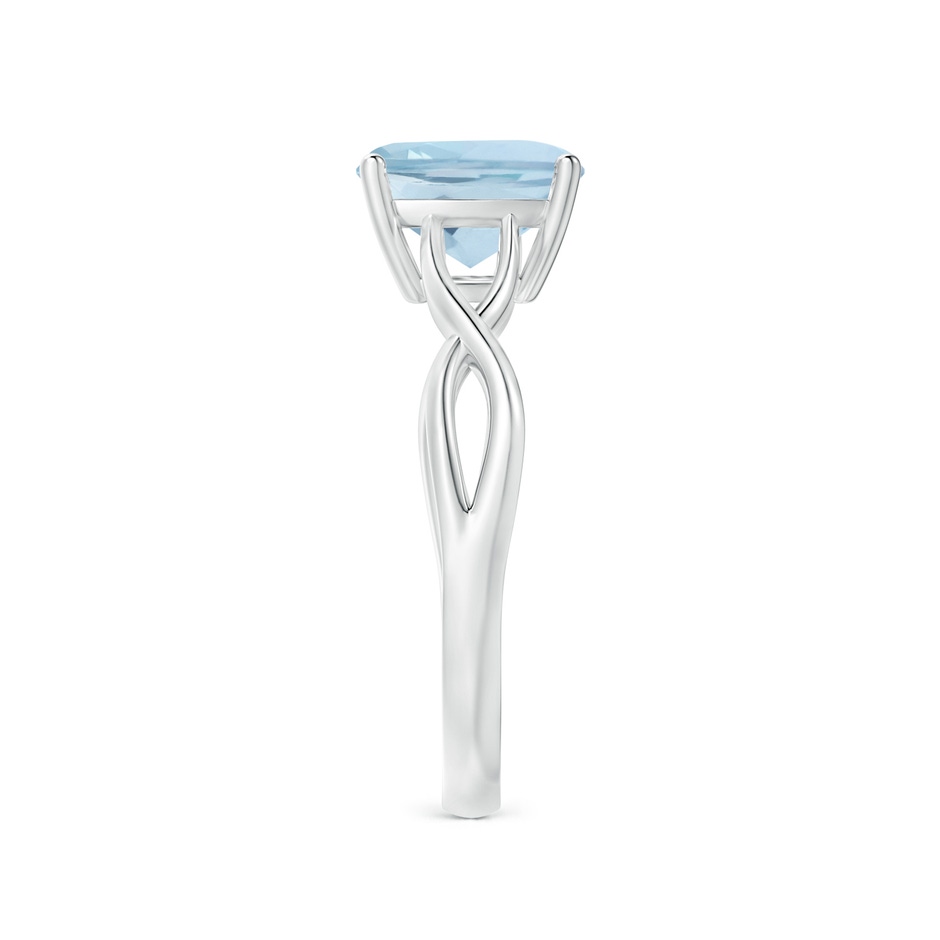8mm AA Claw-Set Cushion Aquamarine Solitaire Engagement Ring in P950 Platinum side 299