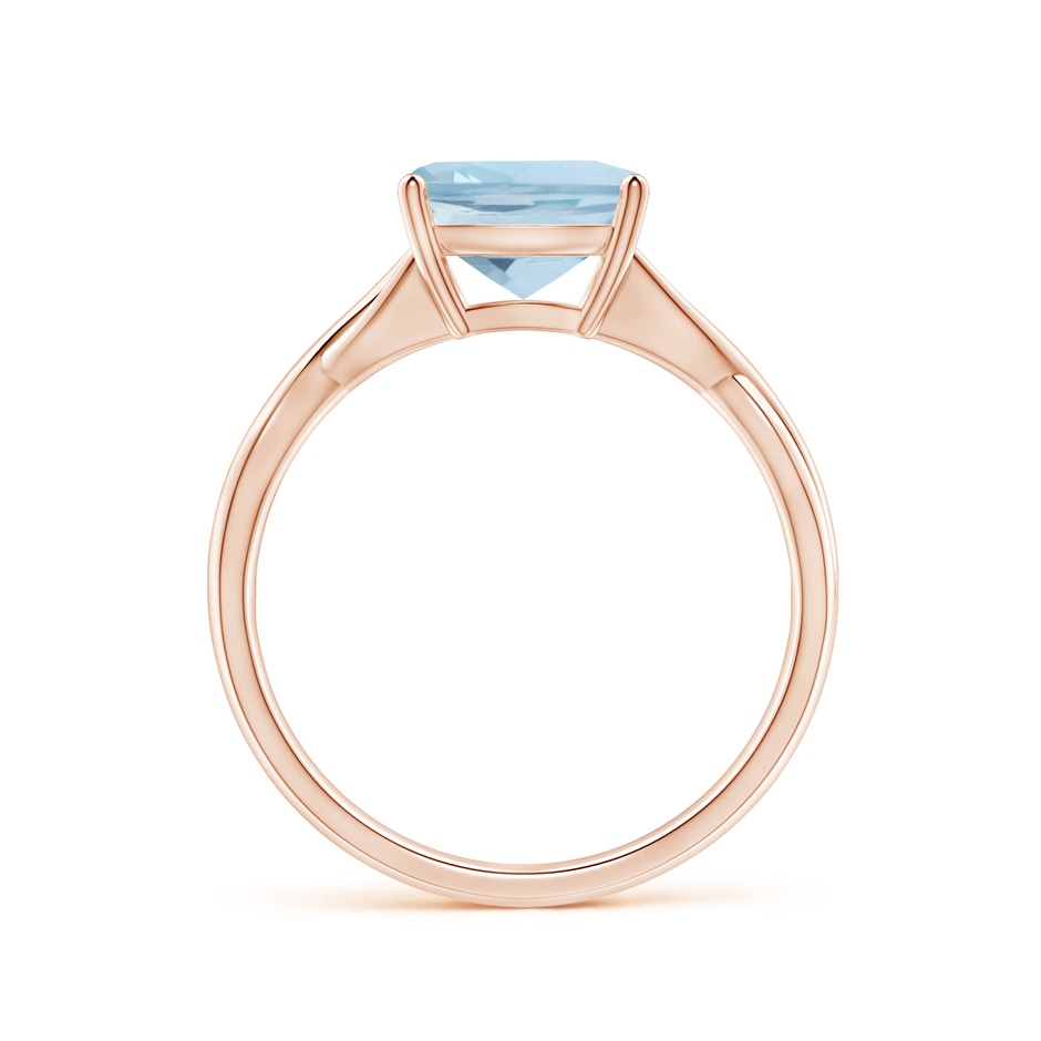 8mm AA Claw-Set Cushion Aquamarine Solitaire Engagement Ring in Rose Gold side 199