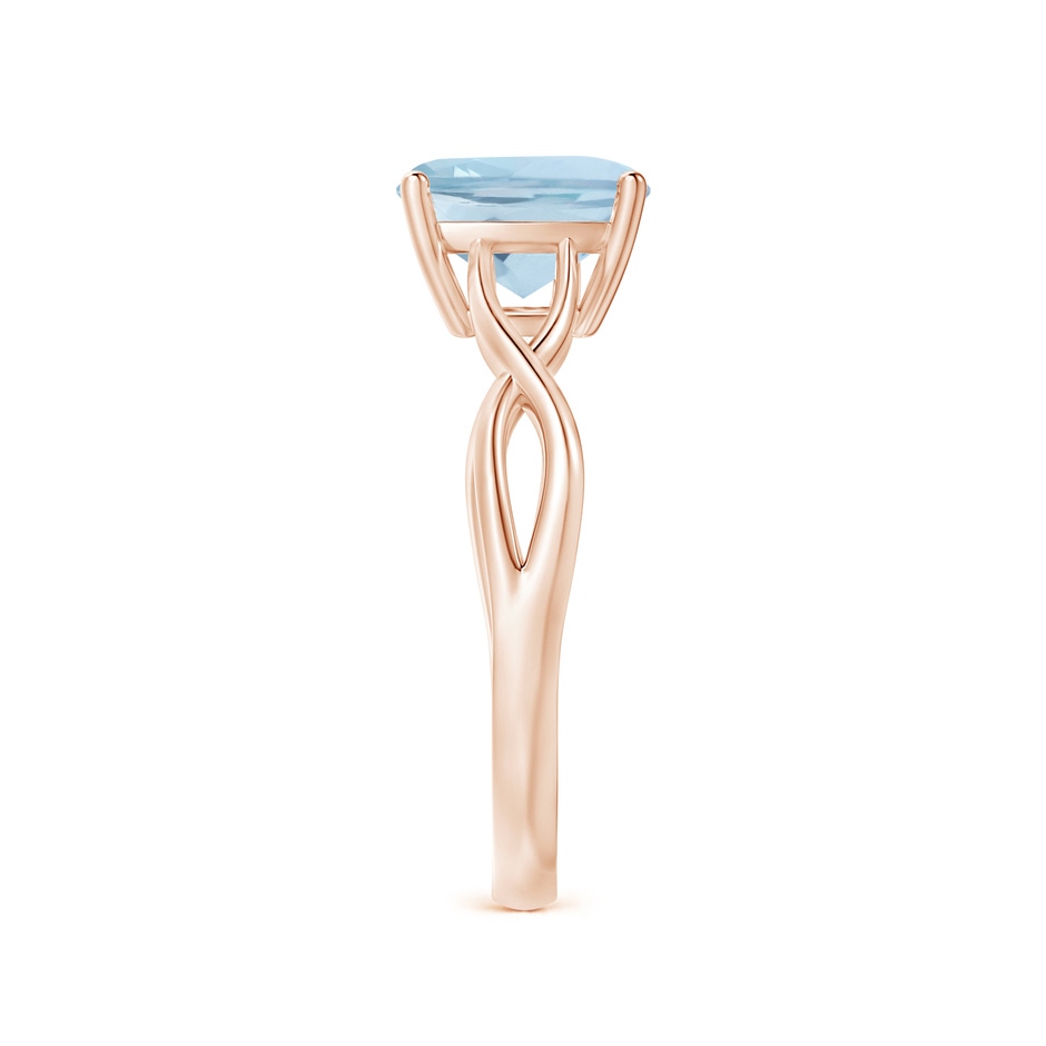 8mm AA Claw-Set Cushion Aquamarine Solitaire Engagement Ring in Rose Gold side 299