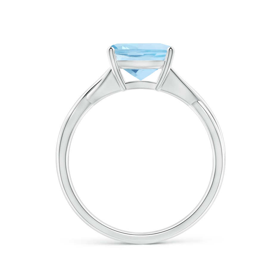 8mm AAA Claw-Set Cushion Aquamarine Solitaire Engagement Ring in 18K White Gold side 199