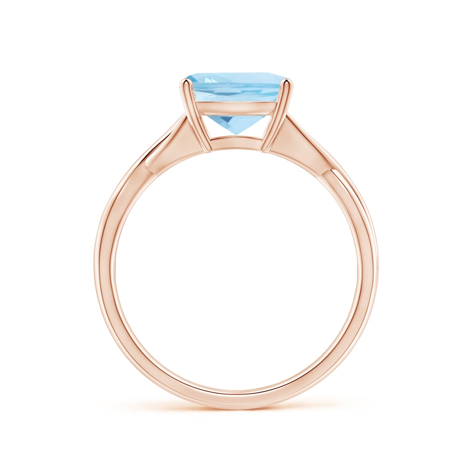 8mm AAA Claw-Set Cushion Aquamarine Solitaire Engagement Ring in Rose Gold side 199