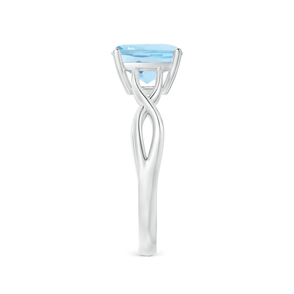 8mm AAA Claw-Set Cushion Aquamarine Solitaire Engagement Ring in White Gold side 299