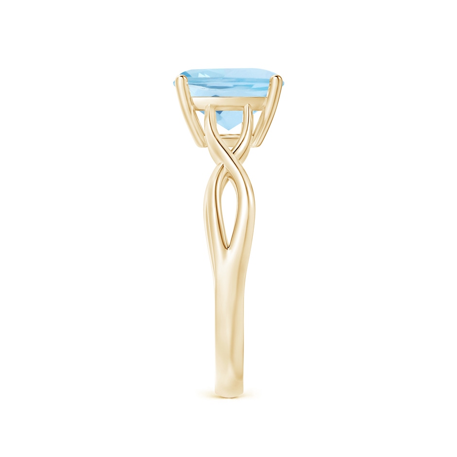 8mm AAA Claw-Set Cushion Aquamarine Solitaire Engagement Ring in Yellow Gold side 299