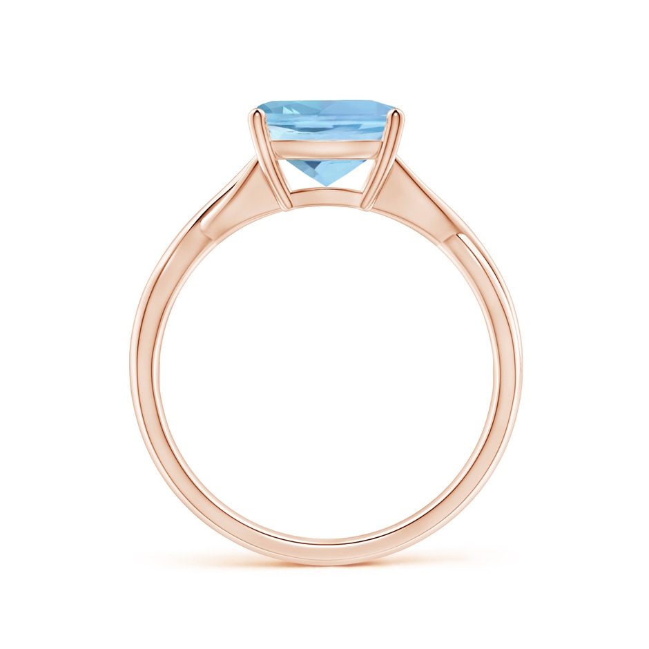 8mm AAAA Claw-Set Cushion Aquamarine Solitaire Engagement Ring in Rose Gold side 199