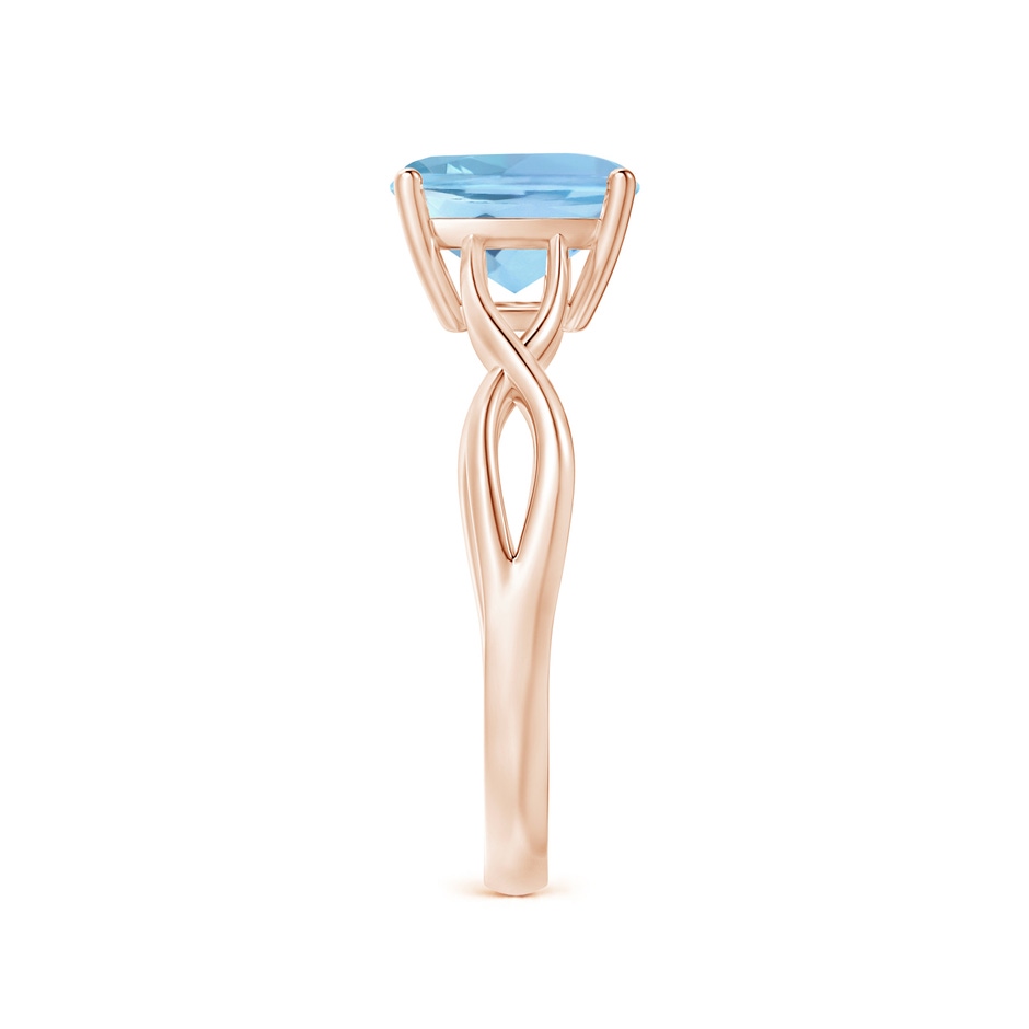 8mm AAAA Claw-Set Cushion Aquamarine Solitaire Engagement Ring in Rose Gold side 299