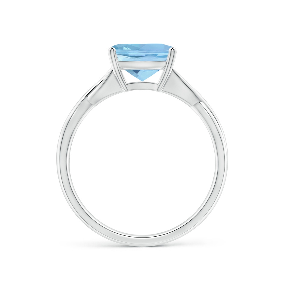 8mm AAAA Claw-Set Cushion Aquamarine Solitaire Engagement Ring in White Gold side 199
