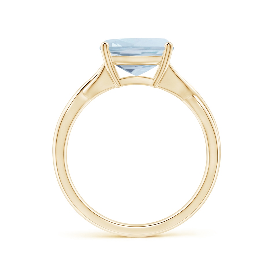 9mm A Claw-Set Cushion Aquamarine Solitaire Engagement Ring in 18K Yellow Gold side 199