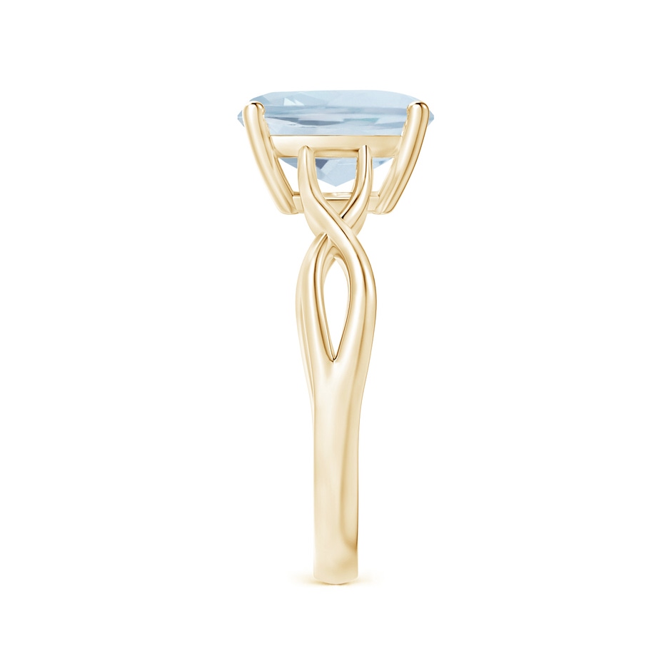 9mm A Claw-Set Cushion Aquamarine Solitaire Engagement Ring in 18K Yellow Gold side 299