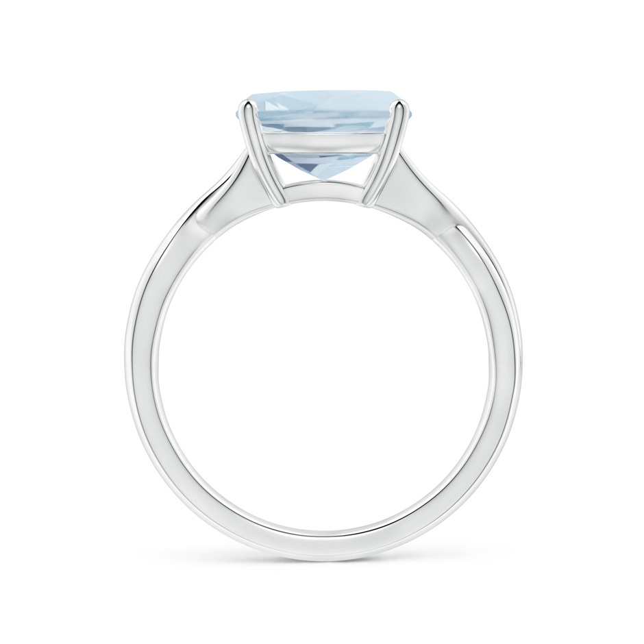 9mm A Claw-Set Cushion Aquamarine Solitaire Engagement Ring in P950 Platinum side 199