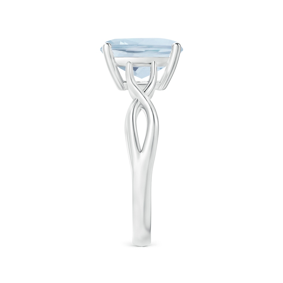 9mm A Claw-Set Cushion Aquamarine Solitaire Engagement Ring in White Gold side 299