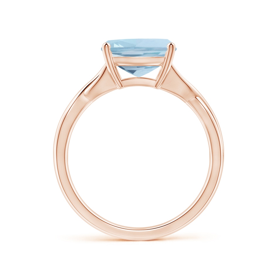 9mm AA Claw-Set Cushion Aquamarine Solitaire Engagement Ring in 18K Rose Gold side 199