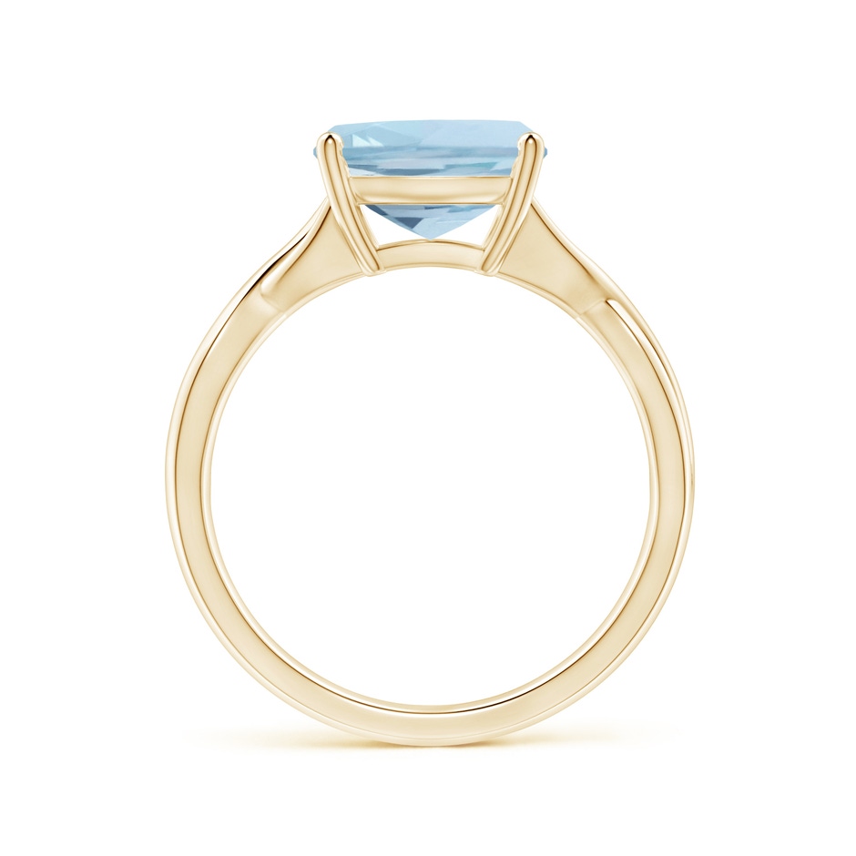 9mm AA Claw-Set Cushion Aquamarine Solitaire Engagement Ring in 18K Yellow Gold side 199