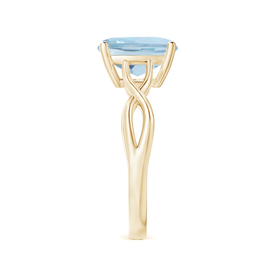 9mm AA Claw-Set Cushion Aquamarine Solitaire Engagement Ring in 18K Yellow Gold side 299