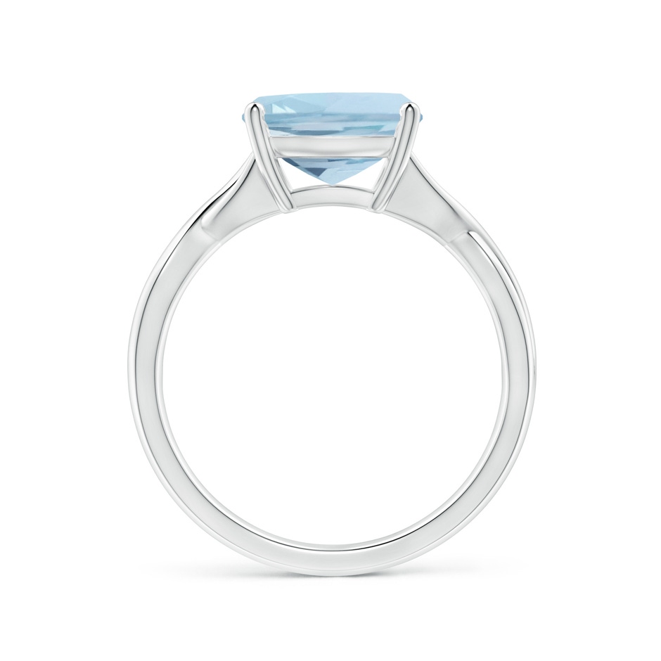9mm AA Claw-Set Cushion Aquamarine Solitaire Engagement Ring in P950 Platinum side 199