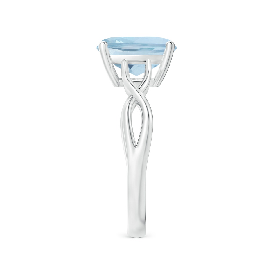 9mm AA Claw-Set Cushion Aquamarine Solitaire Engagement Ring in P950 Platinum side 299