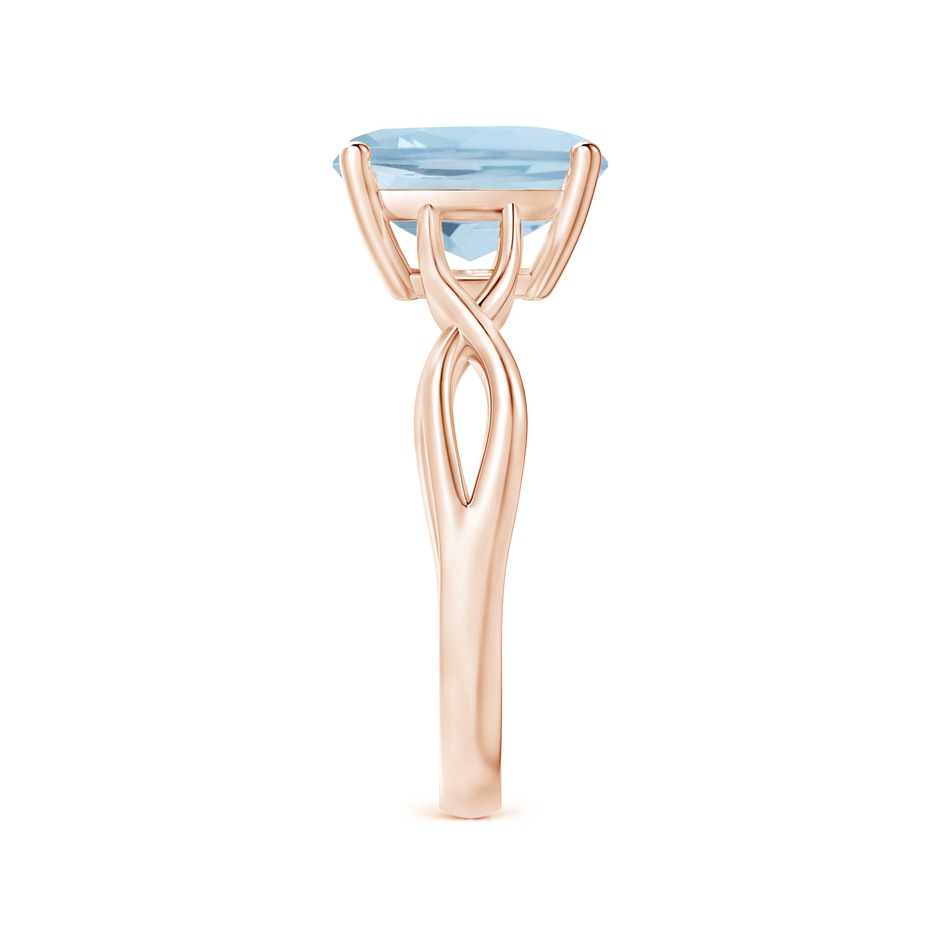 9mm AA Claw-Set Cushion Aquamarine Solitaire Engagement Ring in Rose Gold side 299