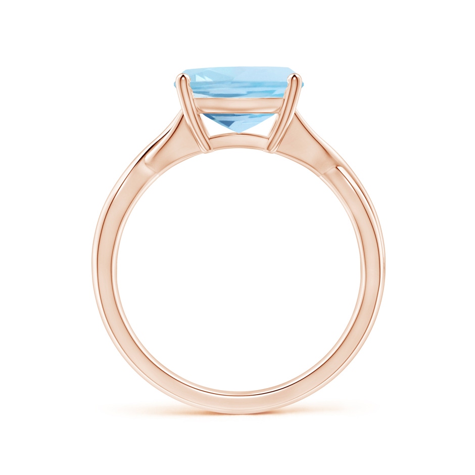 9mm AAA Claw-Set Cushion Aquamarine Solitaire Engagement Ring in 18K Rose Gold side 199